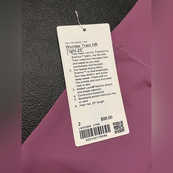 LuluLemon Wunder Train HR Tight 25” - Lilac - Picture 4 of 5